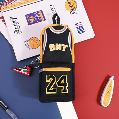 Climberty® Basketball Pencil Pouch Canvas Zipper Bag with Sneaker Keychain Stationery Organizer for School or Office Portable Pen Case 10x8x21cm 3 PCS Climberty® Basketball Pencil Pouch Canvas Zipper Bag with Sneaker Keychain Stationery Organizer for School or Office Portable Pen Case 10x8x21cm 3 PCS